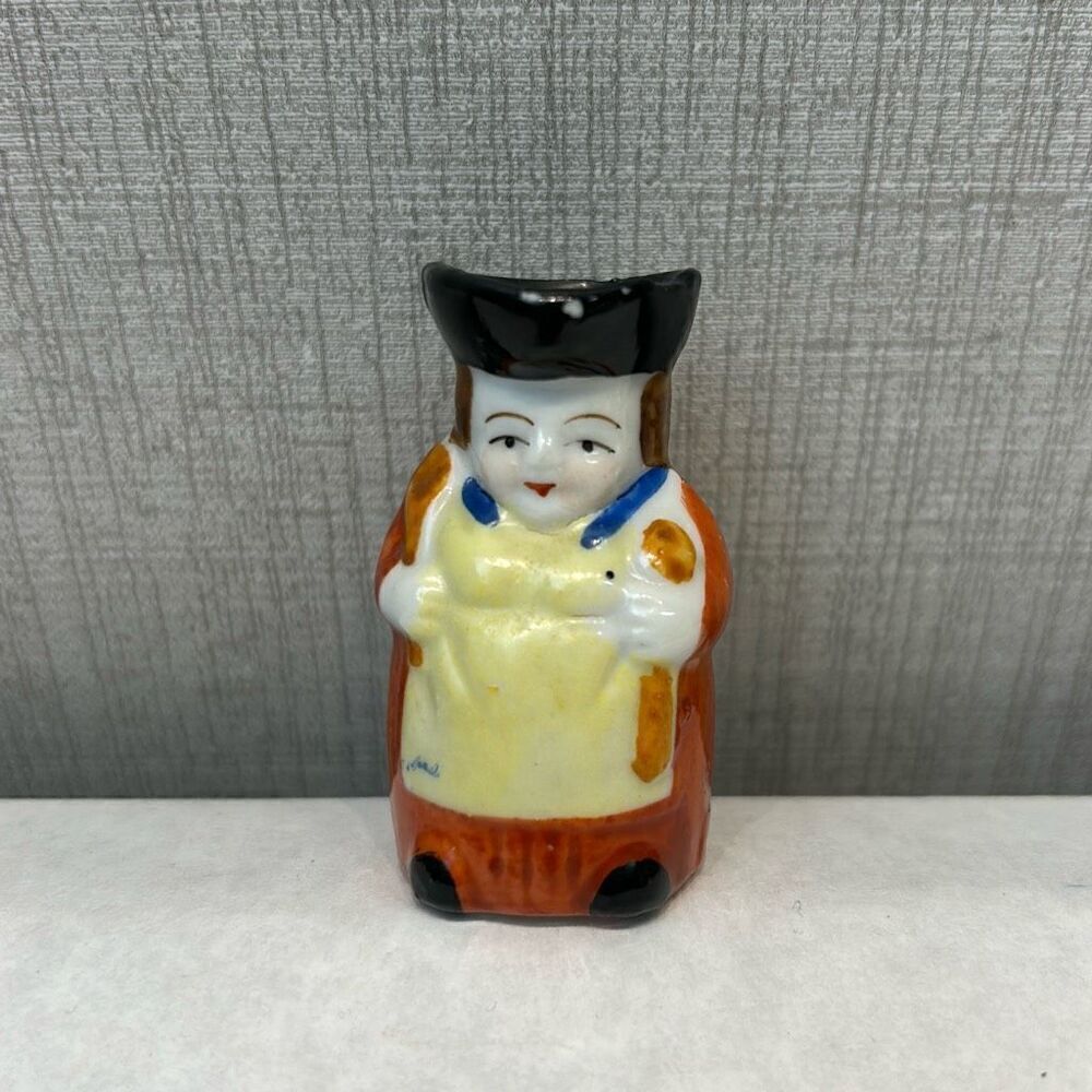 Vtg 1940-50's Occupied Japan Mini Toby Jug Porcelain Vase Small Figurine Toothpi